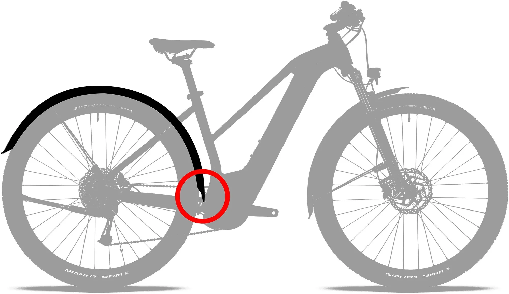 ACID Mudguard Set 56 28" Bb Mount 2.0 Black - Image 4