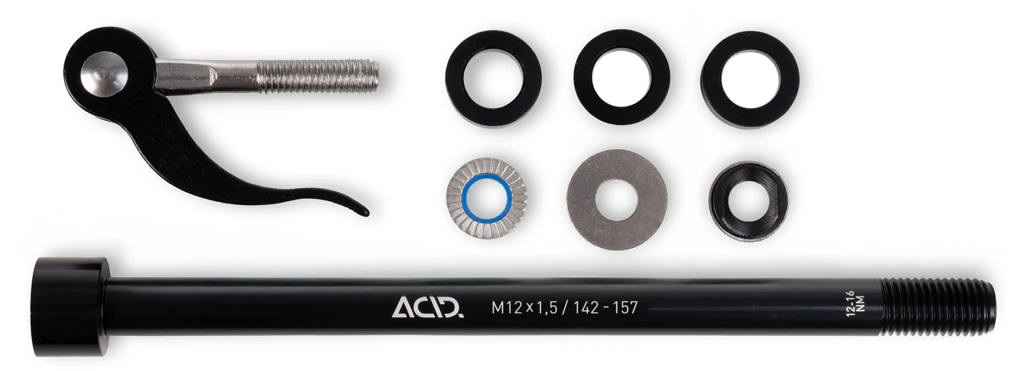 ACID THRU AXLE M12X1.5 142-157 MM FOR BIKE TRAILER BLACK - Image 2