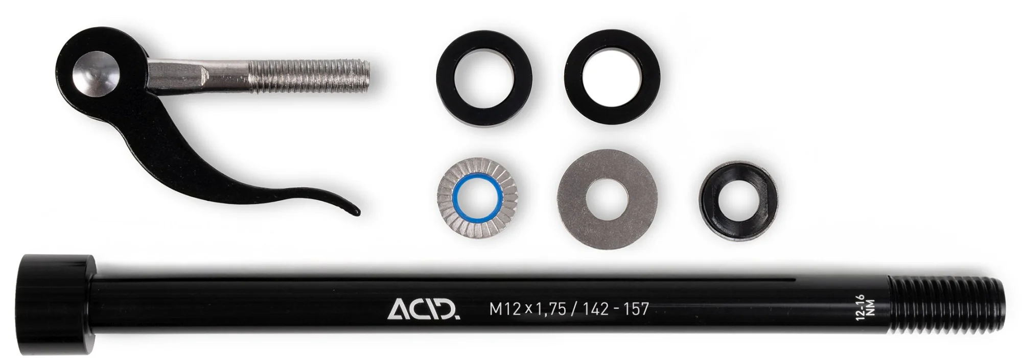ACID THRU AXLE M12X1.75 142-157 MM FOR BIKE TRAILER BLACK - Image 2