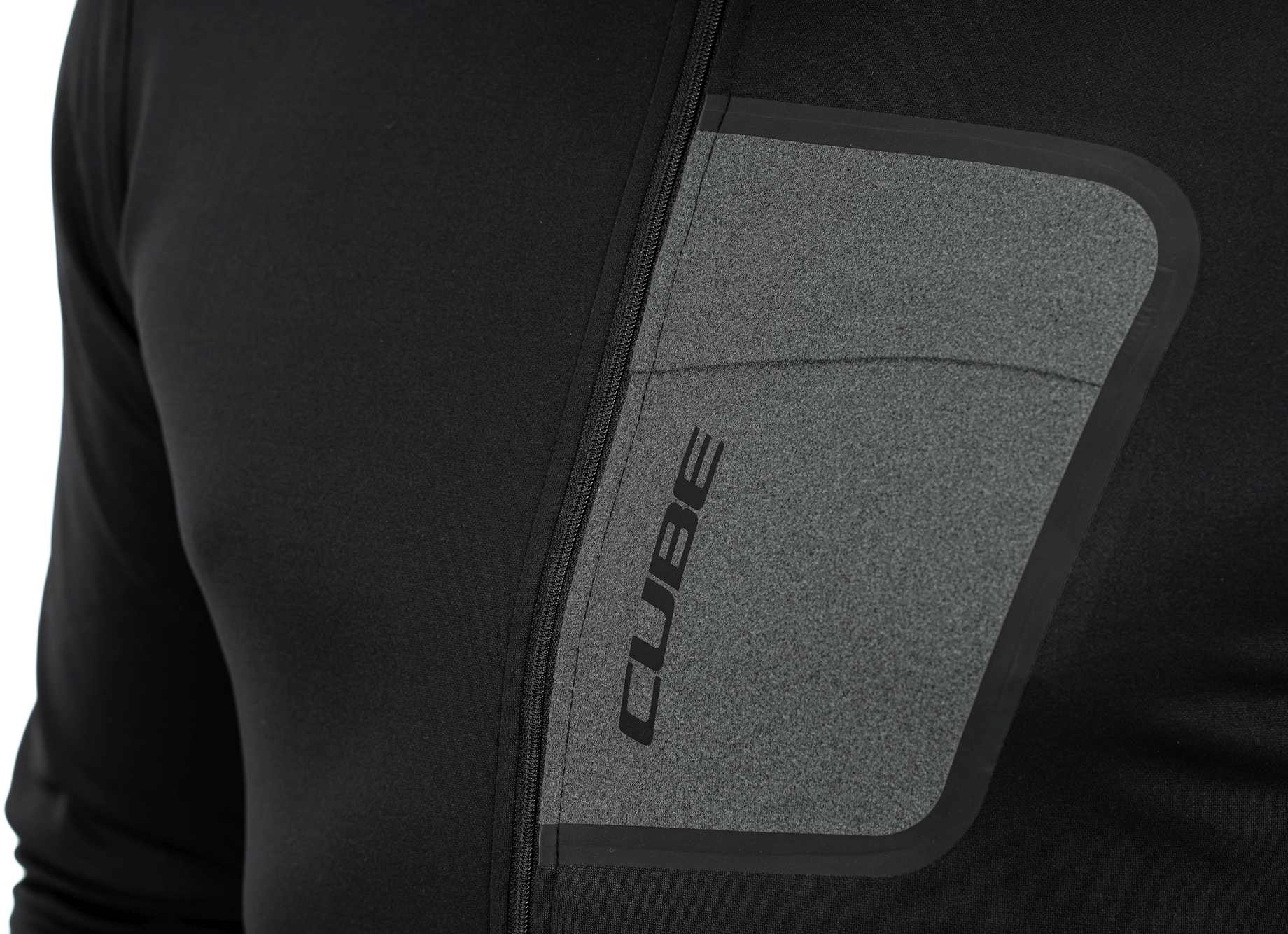 CUBE Atx Jersey Full Zip L/S Black - Image 3