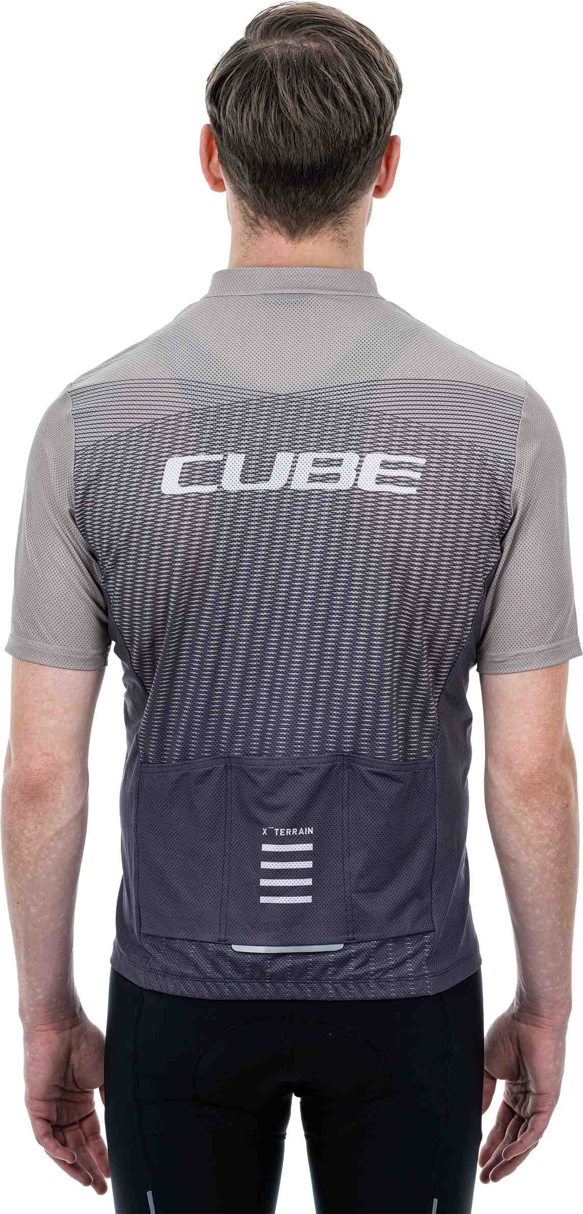 CUBE Atx Jersey Full Zip S/S Beige/Grey - Image 2