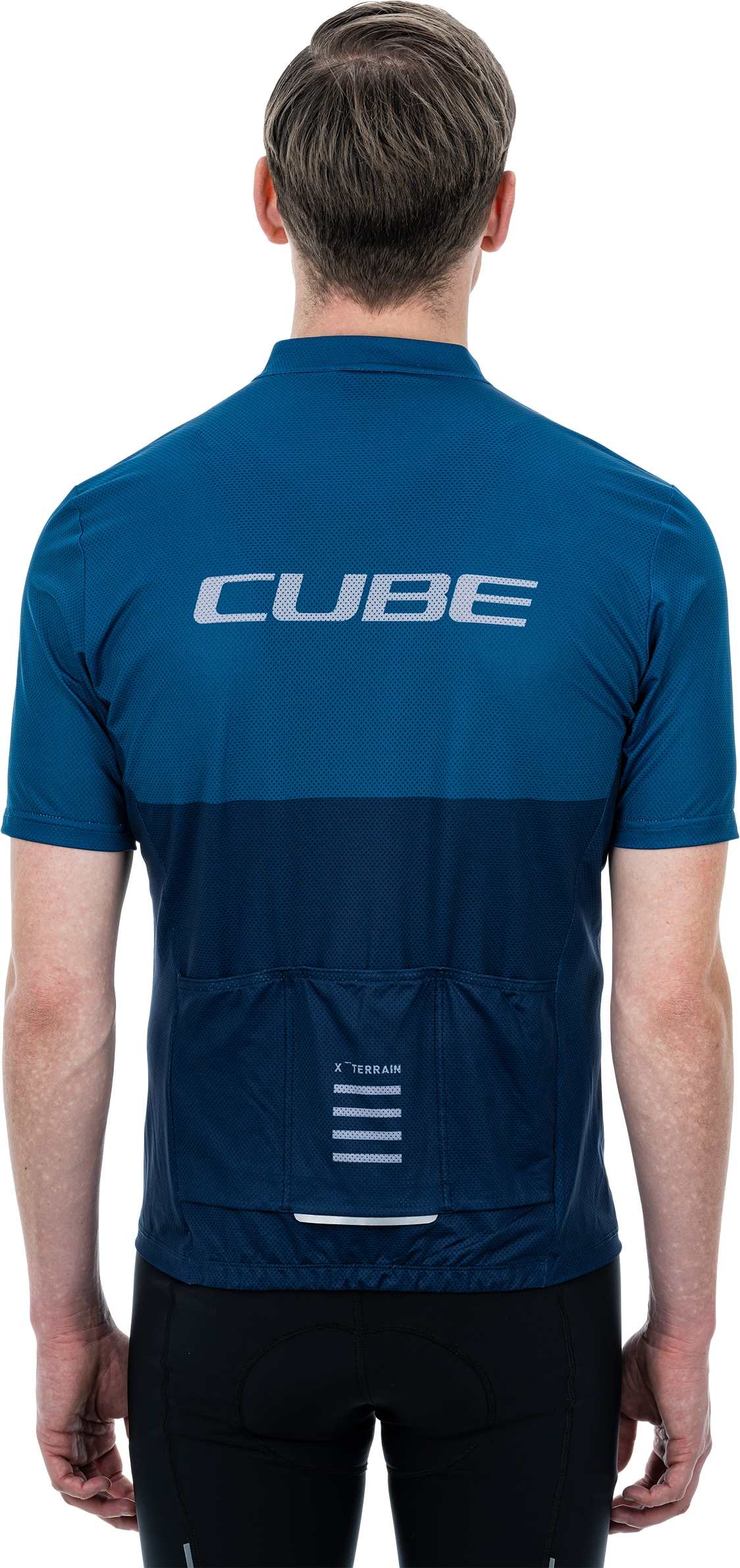CUBE Atx Jersey Full Zip S/S Blue - Image 2