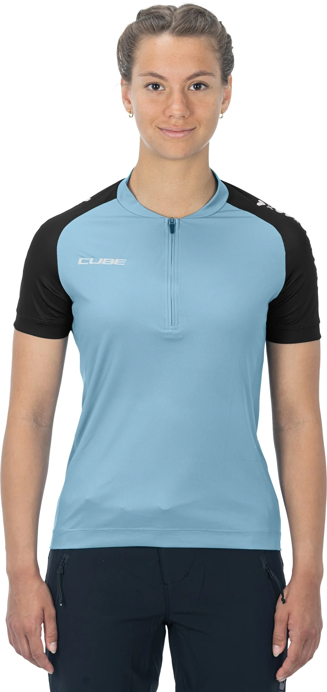 CUBE Atx WS Jersey Half Zip Cmpt S/S Blue - Image 2