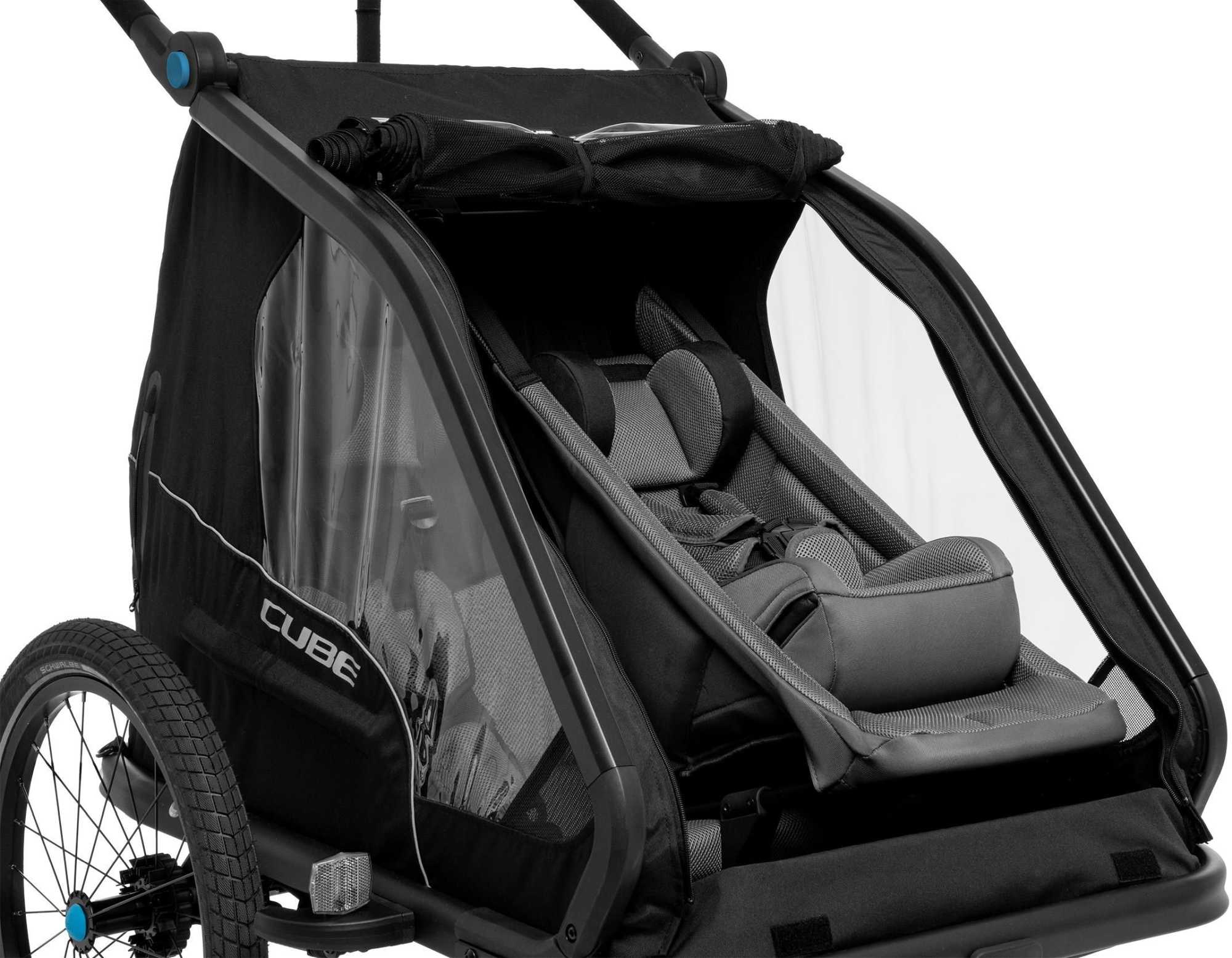 Cube Baby Seat For Kids Trailer Double Cmpt Black - Image 6
