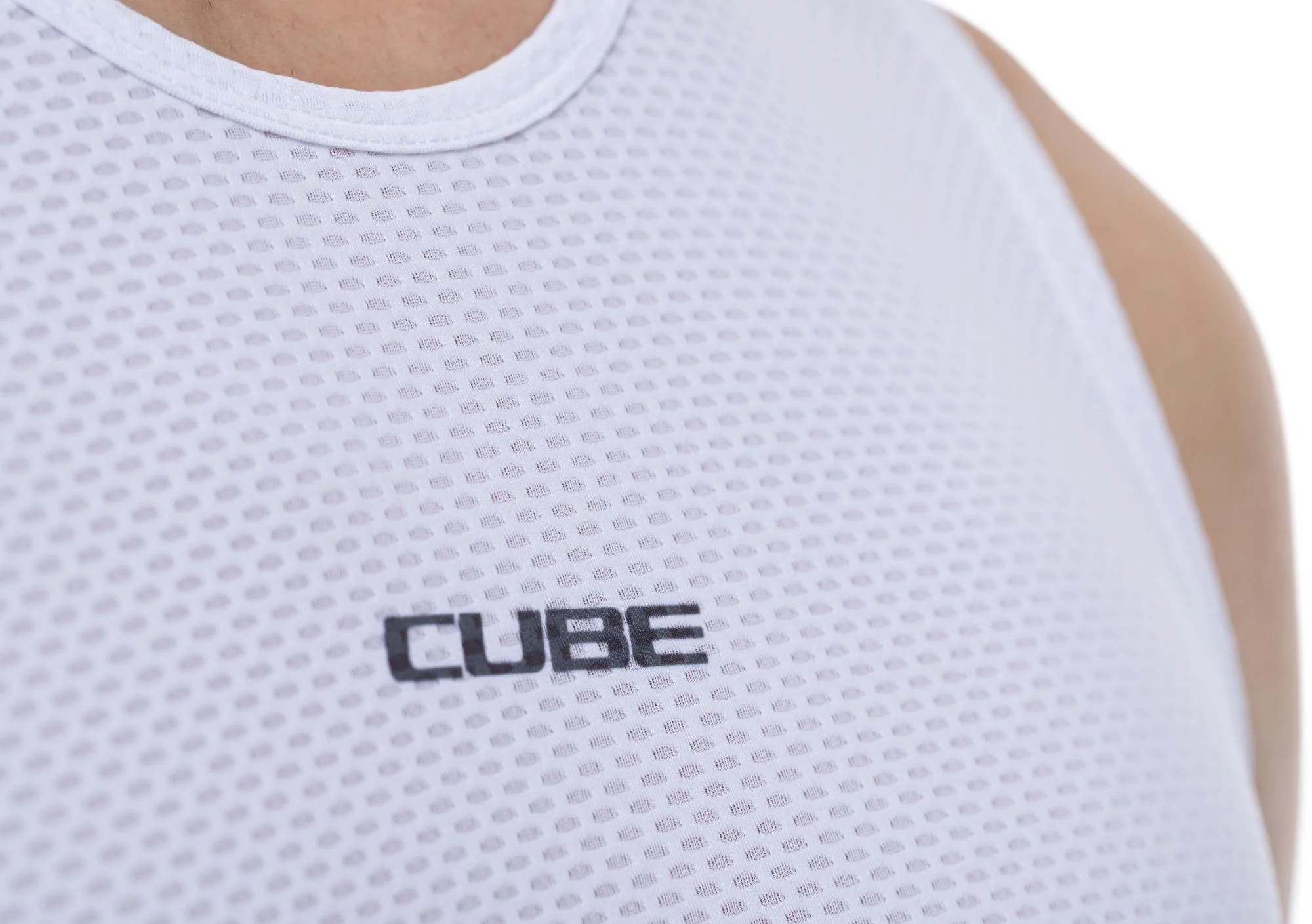CUBE Baselayer Shirt Mesh Sleeveless White - Image 5