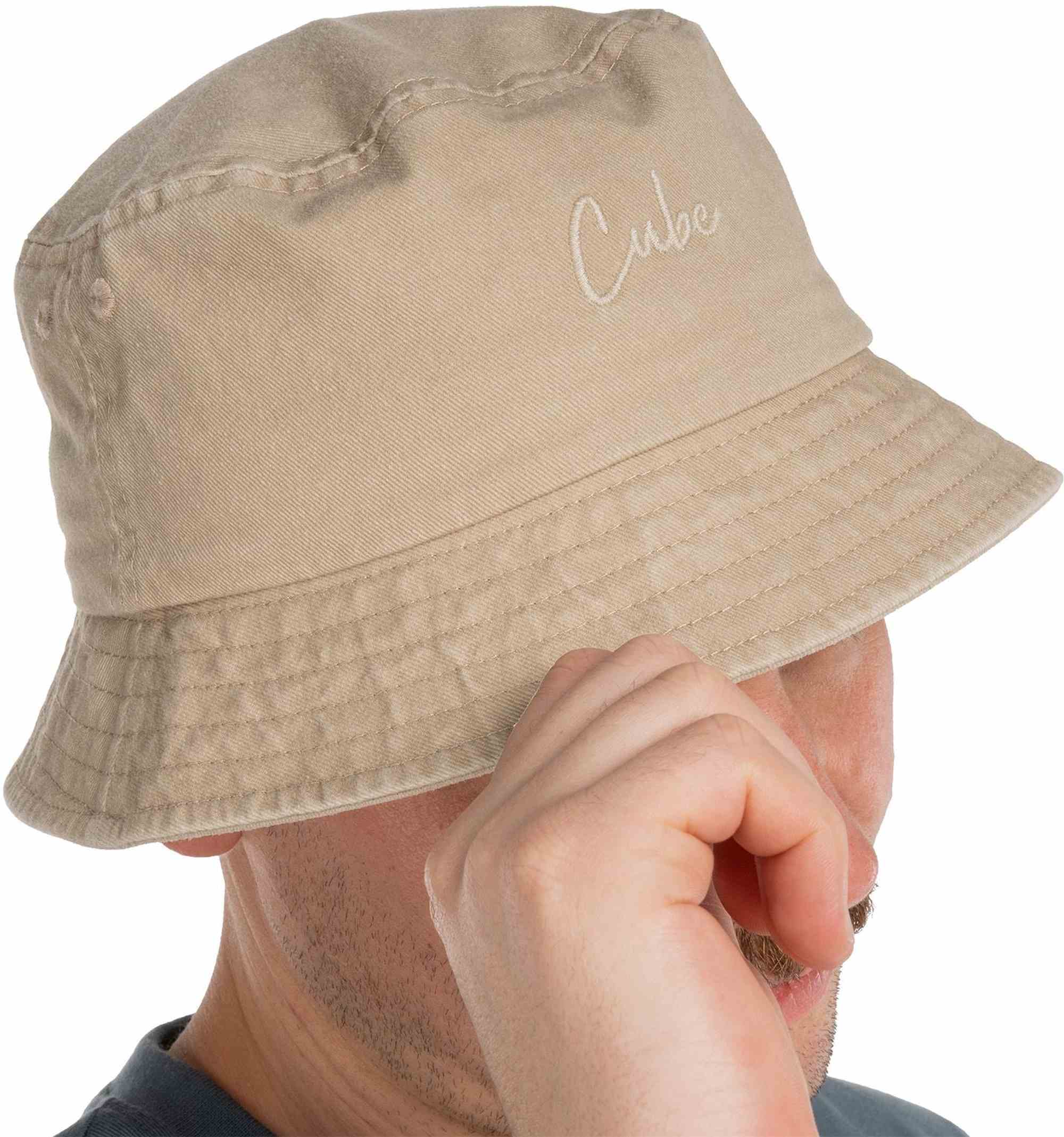 CUBE BUCKET HAT WASHED BEIGE - Image 5