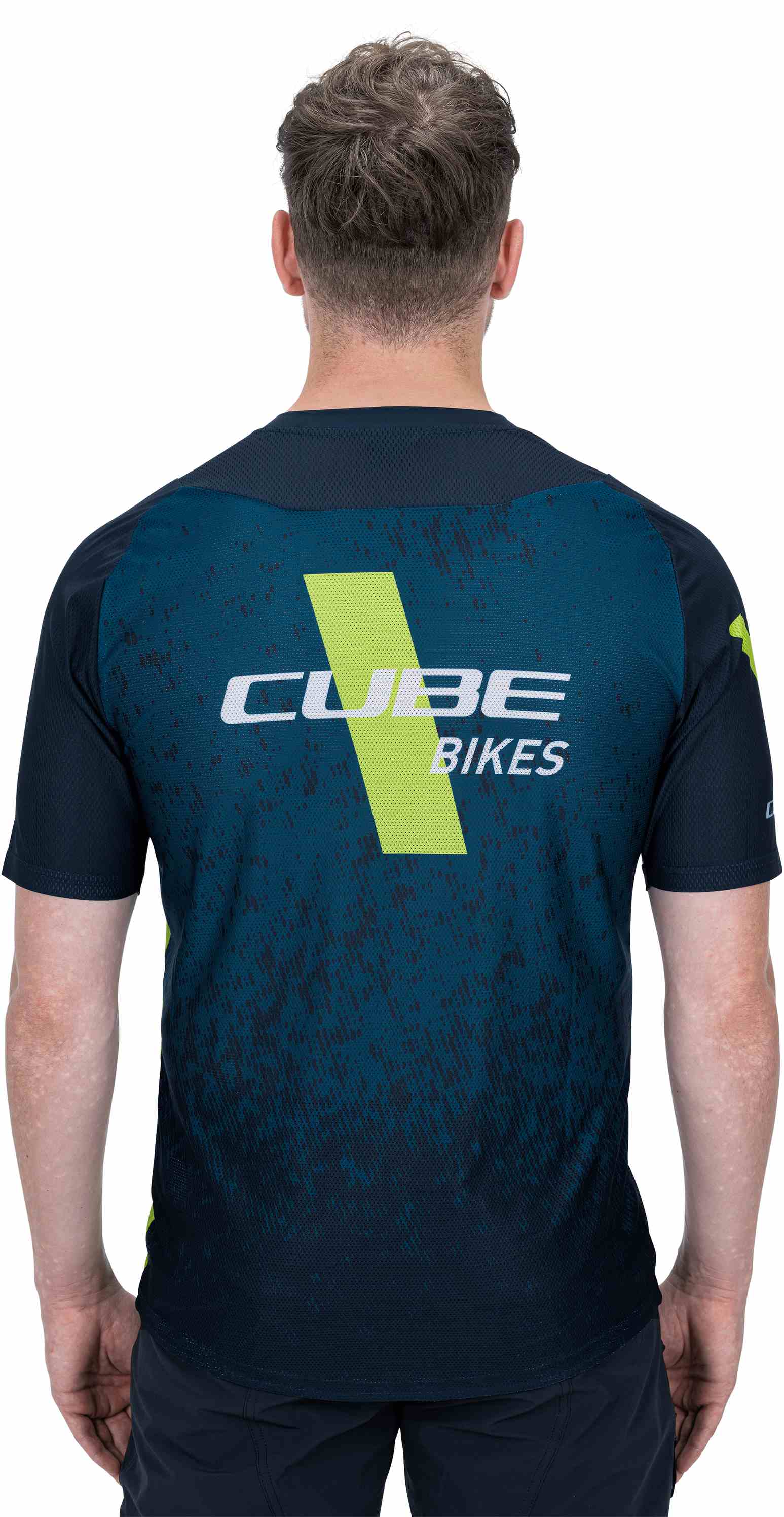CUBE Edge Round Neck Jersey S/S Blue/Lime - Image 2