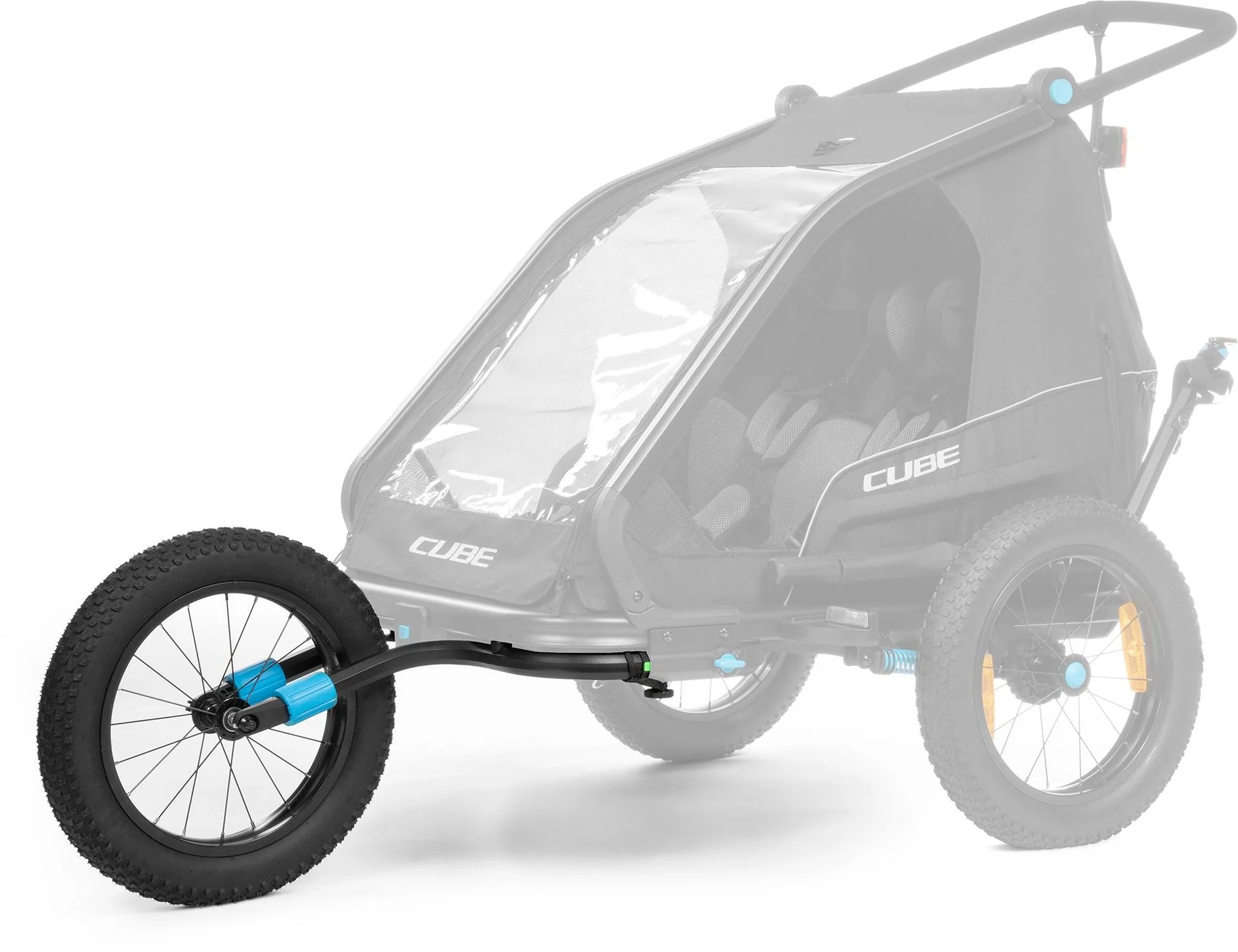 CUBE FAT WHEEL JOGGER KIT FOR KIDS TRAILER DOUBLE BLACK - Image 3