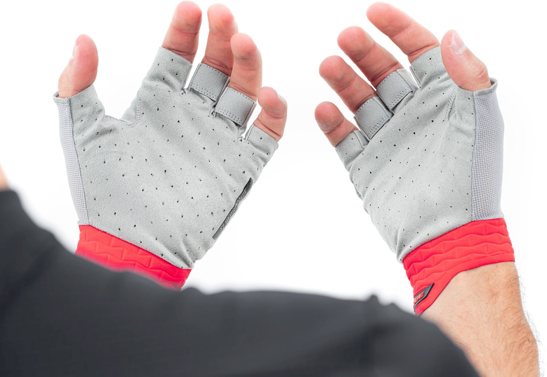 CUBE Gloves Performance Short Finger Grey/Red - Image 6