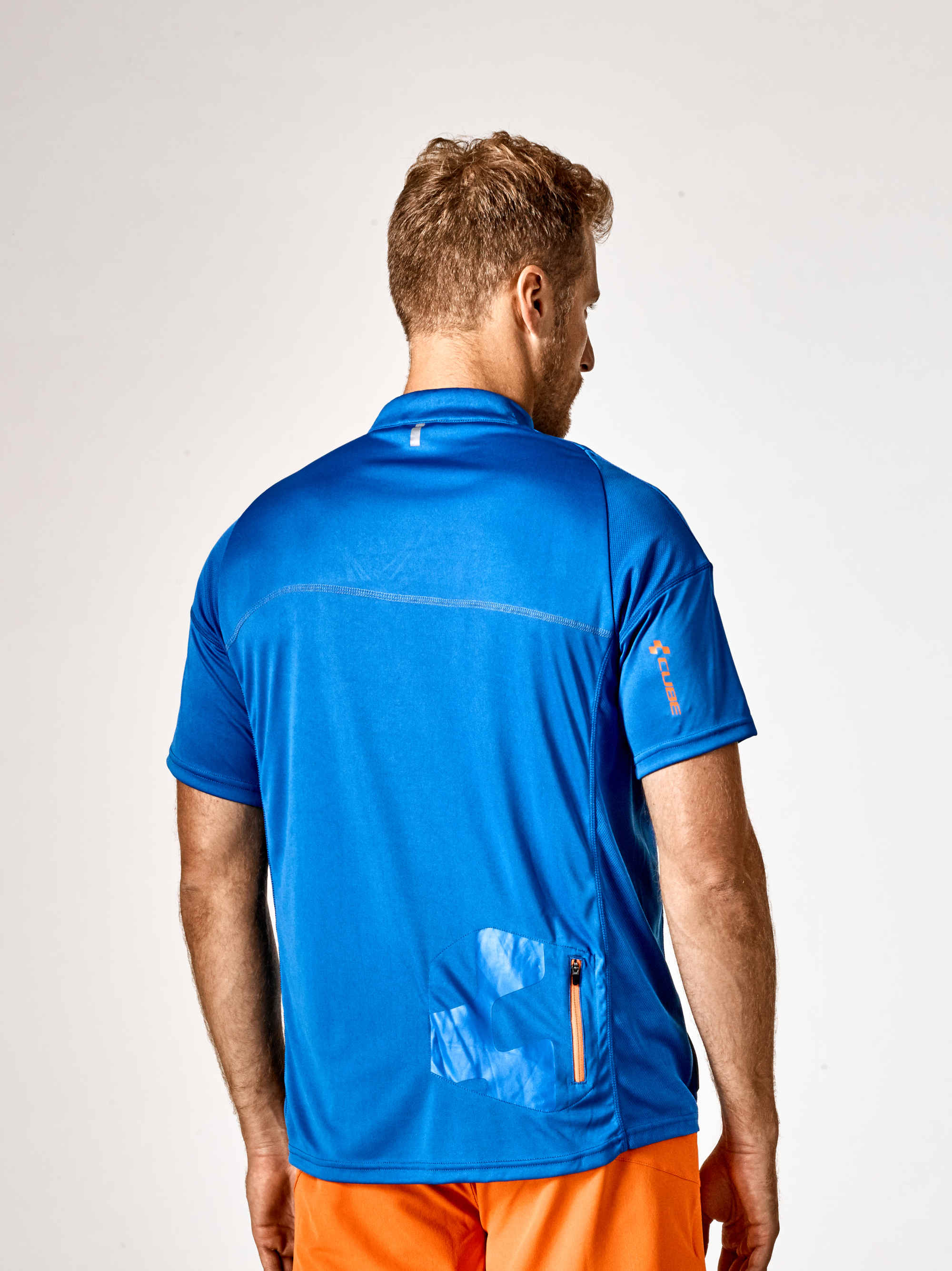 CUBE Motion Round-Neck Jersey S/S Blue/Orange - Image 3