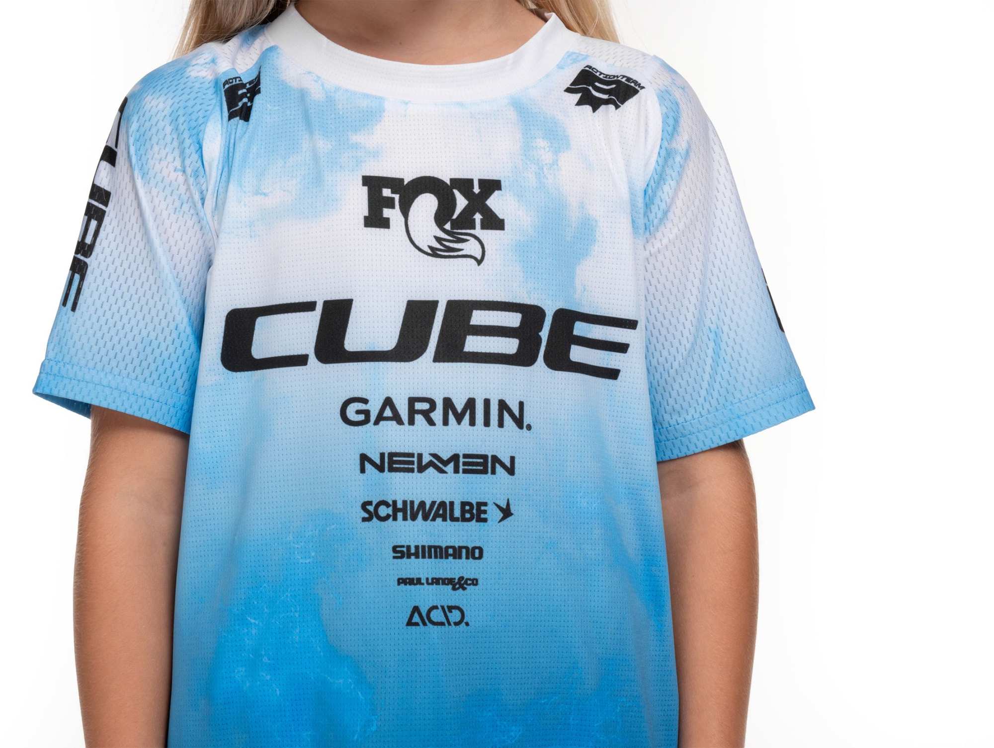 CUBE MTB JERSEY ROOKIE X ACTIONTEAM S/S TOPAS BLUE - Image 5