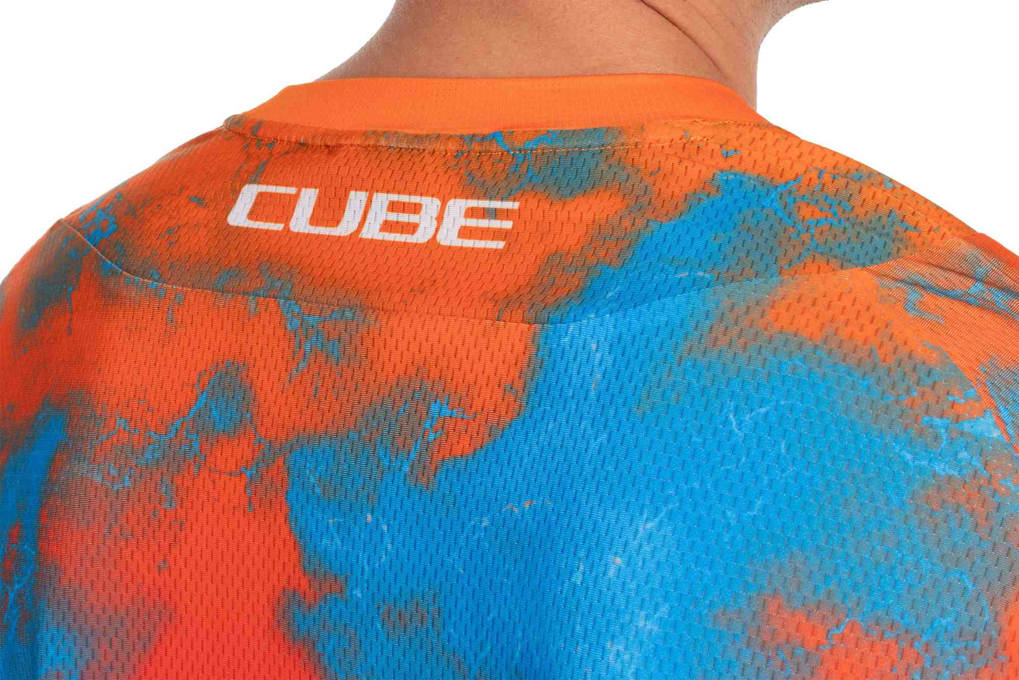 CUBE MTB JERSEY X ACTIONTEAM L/S BLUE/PINK/ORANGE - Image 6