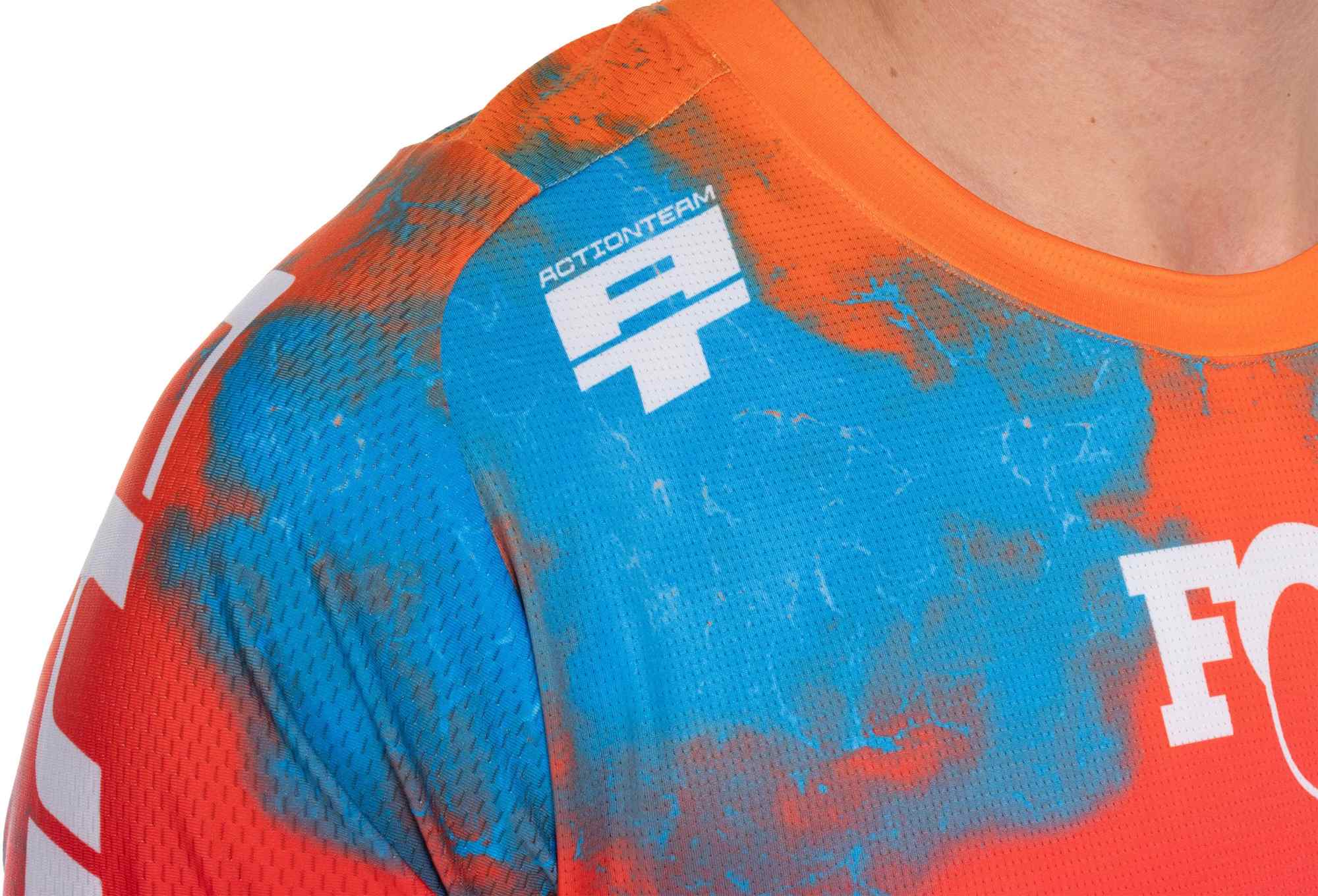 CUBE MTB JERSEY X ACTIONTEAM S/S BLUE/PINK/ORANGE - Image 6