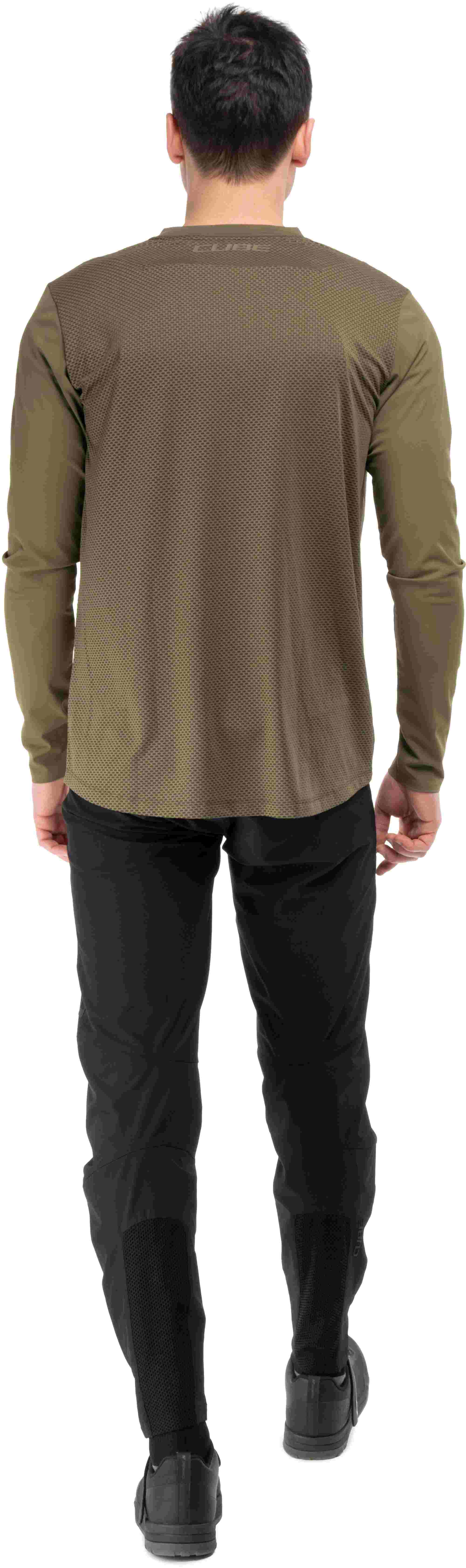 CUBE MTB ROUND NECK JERSEY PRO TM L/S OLIVE - Image 3