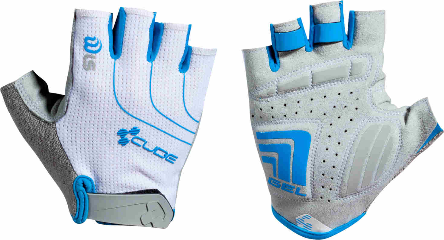 CUBE Natural Fit Wls Gloves Short Finger Wh/Gr/Blu