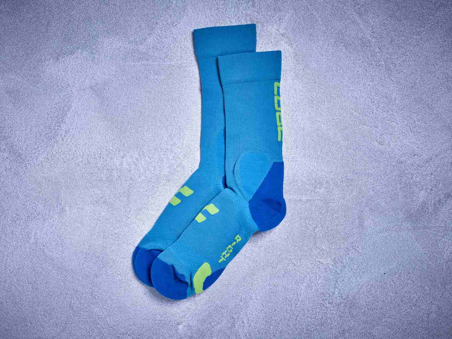 CUBE Socks Mountain Blue/Lime - Image 2