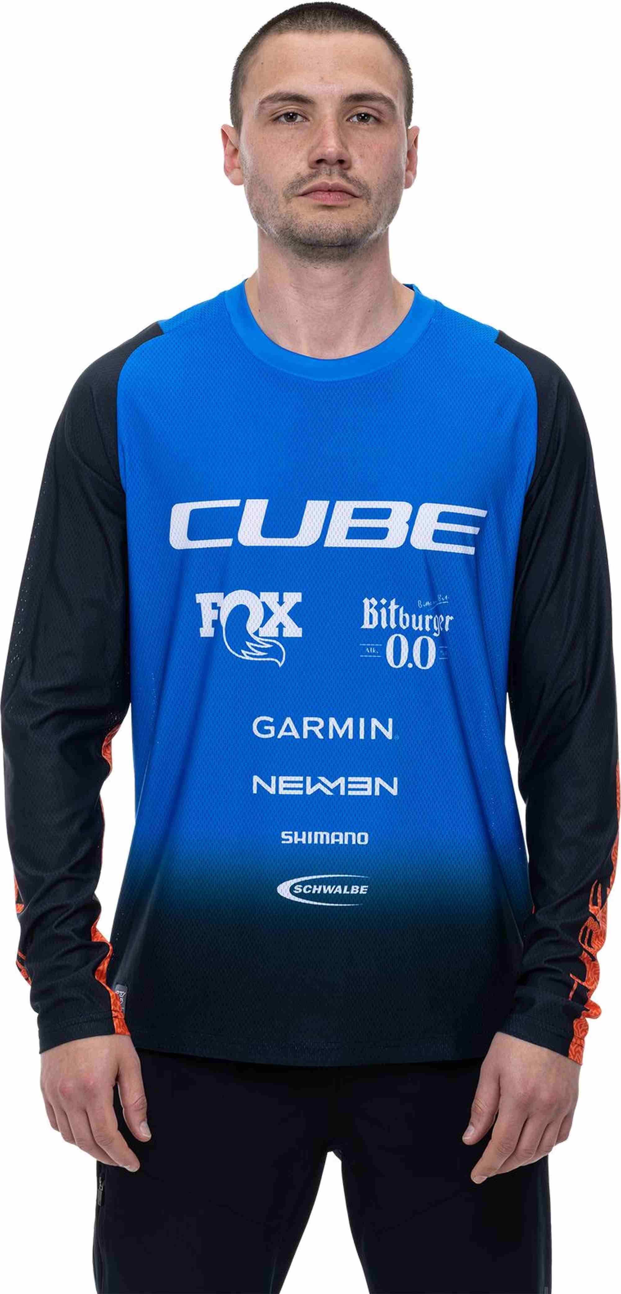 CUBE VERTEX ROUND NECK JERSEY X ACTIONTEAM L/S BLACK/BLUE