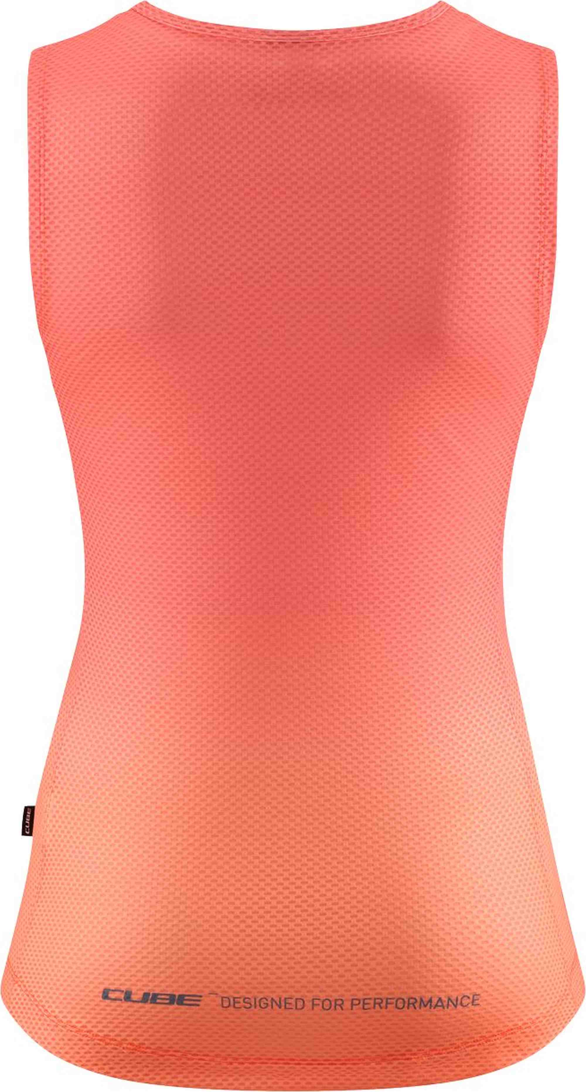CUBE WS BASELAYER SHIRT MESH SLEEVELESS CORAL - Image 2