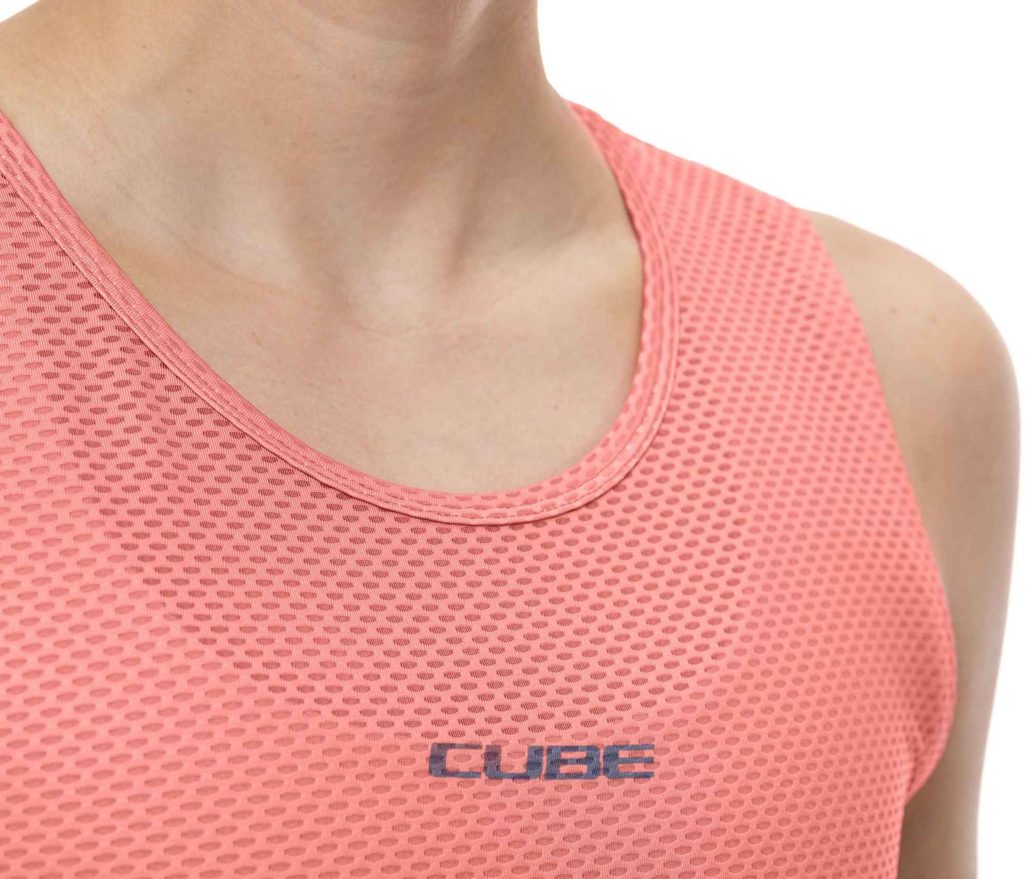 CUBE WS BASELAYER SHIRT MESH SLEEVELESS CORAL - Image 5