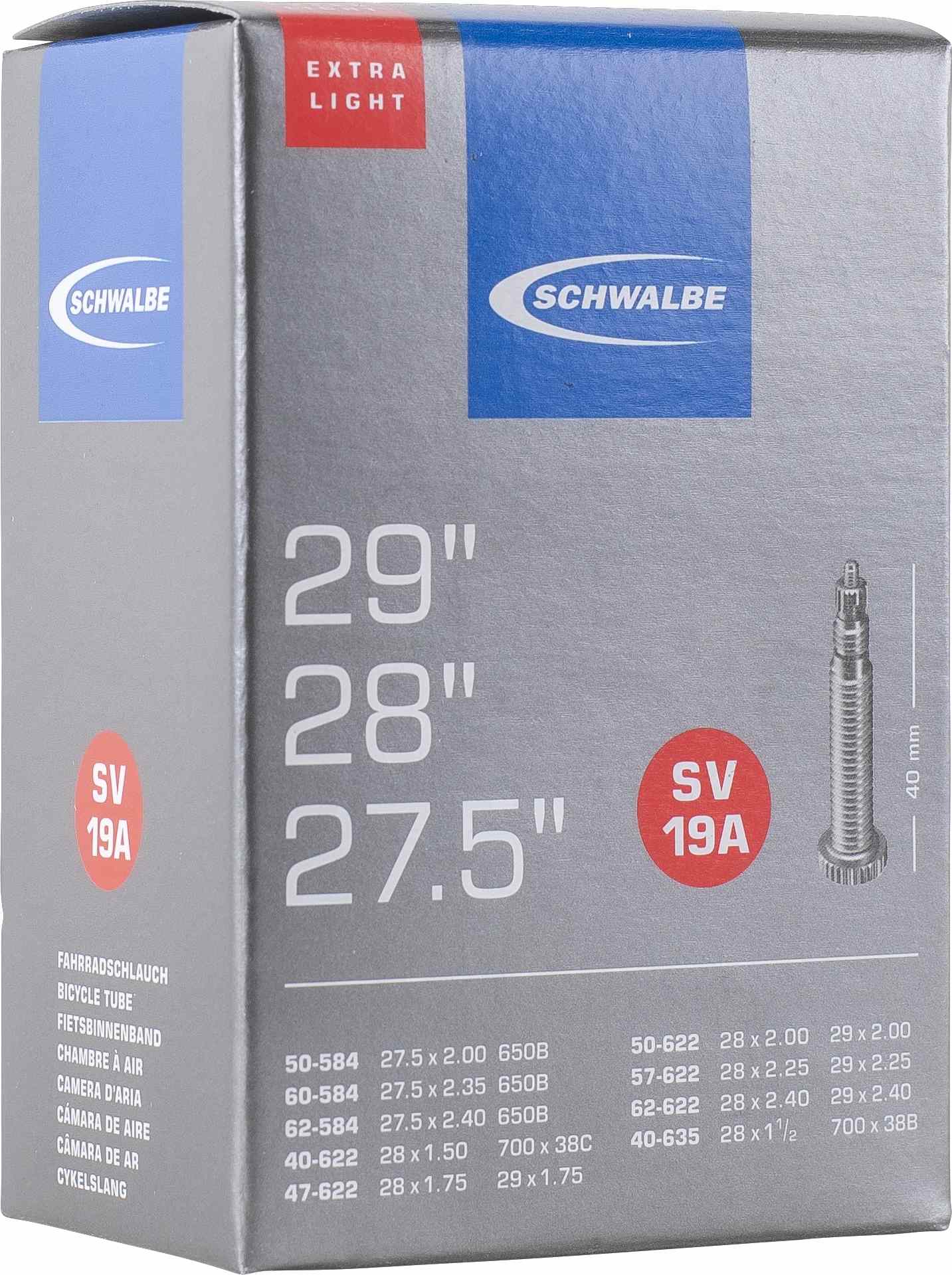 Schwalbe Inner Tube Sv19A Xlight 27.5-29 Inch